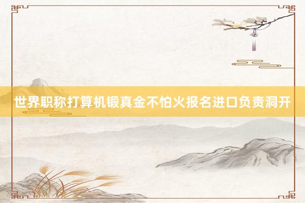 世界职称打算机锻真金不怕火报名进口负责洞开
